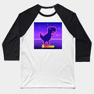 Outrun Power Up Dinosaur Baseball T-Shirt